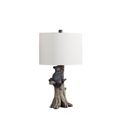 24.75" in BLACK BEAR ON A TREE POLYRESIN TABLE LAMP