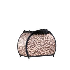 11.75" in LEOPARD ANIMAL PRINT PURSE w/ BLACK FAUX HANDLE TABLE LAMP