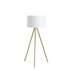 64" -47"H Adjustable Height Brass/Shiny Gold Modern Tripod Floor Lamp