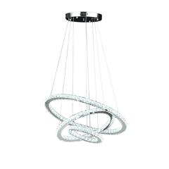 Else Triple Hoop Modern Crystal Stainless Led Remote Control Dimmer Chandelier