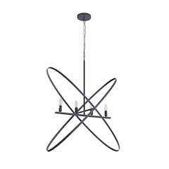 29"L X 15"W X 37.5"H 4 Led Matte Black Atom Brass Metal Pendant