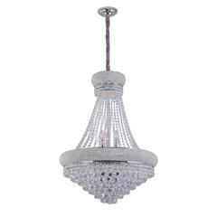 36" In Empire K9 Crystal 14-Led Bulbs  Hardwired Chandelier Lamp