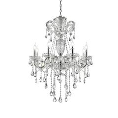 37" In Eilish Silver Crystal 8-Lights Led Hard-Wired Chandelier