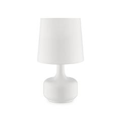 17.25" Cheru Powder White Mid-Century Modern Touch On Metal Table Lamp