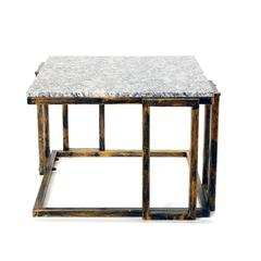 14.5" in GRANITE MARBLE BLACK/GOLD PLANT STAND