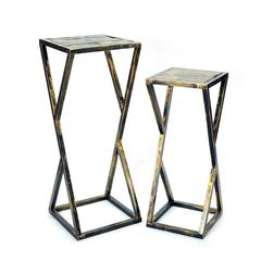 31.2", 25.25" in GREY STONE SLAB BLACK/GOLD PLANT STAND