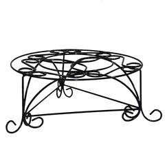 6.25"H MOSAIC CAST METAL BLACK/GOLD PLANT STAND