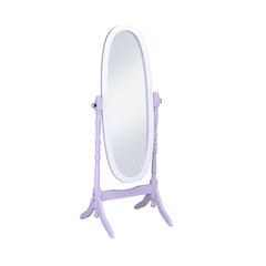 59.25" Purple/White Finish Oval Wooden Cheval Standing Nirror