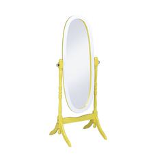 59.25" In Yellow/White Oval Cheval Standing Nirror
