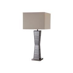 29.5 In Alistair Crystal Black Mirror Square Tower Table Lamp