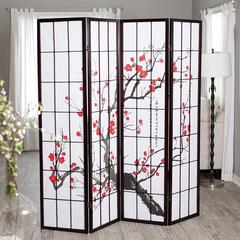 4-Panel Room Divider - Plum Blossom