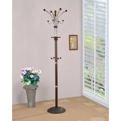 73" Espresso Metal/Wood Coat Rack