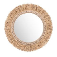 34" Round Rattan Mirror