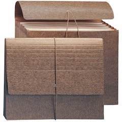 Smead Letter Recycled File Wallet - 8 1/2" x 11" - 5 1/4" Expansion - 6 Pocket - Redrope - Elastic Closure - 30% Recycled - 10 / Box