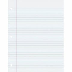 Pacon College-Ruled Filler Paper - 500 Sheets - Ruled Red Margin - 3 Hole(s) - 8 1/2" x 11" Sheet Size - White Paper - Smooth, Hole-punched, Recyclable - 1 Pack
