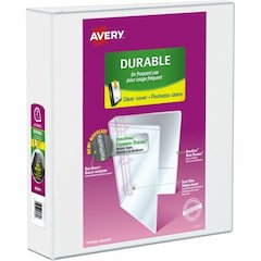 Avery Durable View Binder - 2" Binder Capacity - Letter - 8 1/2" x 11" Sheet Size - 375 Sheet Capacity - 530 x 2" Ring - Fastener: Slant Ring - Pocket: 2, Internal - DuraHinge design - Polypropylene -