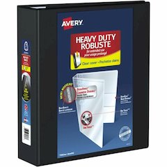 Avery Heavy Duty View Binder - 3" Binder Capacity - Letter - 8 1/2" x 11" Sheet Size - 670 Sheet Capacity - 3 1/2" Spine Width - 3 x 3" Ring - Fastener: D-Ring - Pocket: 4, Internal - DuraHinge design