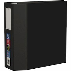Avery Heavy Duty Binder - 4" Binder Capacity - Letter - 8 1/2" x 11" Sheet Size - 780 Sheet Capacity - 3 x 4" Ring - Fastener: D-Ring - Pocket: 4, Internal - Linen Pattern - Polypropylene - Black - Re