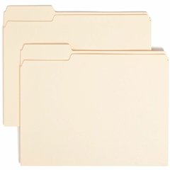 Smead 1/3 Tab Cut Letter Recycled Top Tab File Folder - 8 1/2" x 11" - 3/4" Expansion - Top Tab Location - Left Tab Position - 11 pt. - 1 Plys - Manila - 10% Recycled - 100 / Box