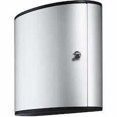 DURABLE 36 Key Brushed Aluminum Cabinet - 4.8" Width x 11" Depth x 11.9" Height - 1 x Front Open Door(s) - Security Lock - Silver - Aluminum