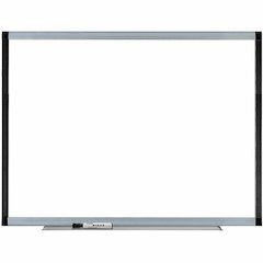 Lorell Signature Series Magnetic Dry-erase Markerboard - 48" (4 ft) Width x 36" (3 ft) Height - Porcelain Surface - Silver, Ebony Frame - Magnetic - 1 Each
