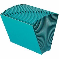 Smead Colored Letter Recycled Expanding File - 8 1/2" x 11" - 7/8" Expansion - 21 Pocket - 2 Plys - Teal - Reinforced Gusset - 10% Recycled - 1 Each