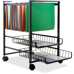 Advantus Mobile File Cart - 4 Casters - Steel - x 16" Width x 13" Depth x 19.5" Height - Black Steel Frame - Black - 1 Each