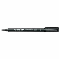 Lumocolor Permanent Pen 313 Permanent Universal Pen S - Refillable - Black Ink - Black Polypropylene Barrel - Writing - 10 / Box