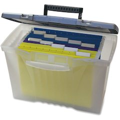 Storex Plastic Portable File Box - Internal Dimensions: 14.50" Width x 10.50" Depth x 12" Height - External Dimensions: 14.5" Width x 10.5" Depth x 12" Height - Media Size Supported: Letter, Legal - L