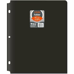 C-Line 2-pocket Heavyweight Poly Portfolio Pocket - 9.4" Width x 11.4" Length x 100 mil Thickness - For Letter 8 1/2" x 11" Sheet - 3 x Holes - Ring Binder - Rectangular - Black - Polypropylene - 25 /