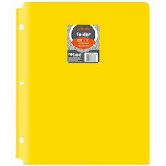 C-Line 2-pocket Heavyweight Poly Portfolio Pocket - 9.4" Width x 11.4" Length x 100 mil Thickness - For Letter 8 1/2" x 11" Sheet - 3 x Holes - Ring Binder - Rectangular - Yellow - Polypropylene - 25 