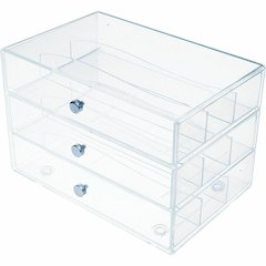 Deflecto 3-Drawer Storage Organizer - 3 Drawer(s) - 7" Height x 10" Width x 6.80" Depth - Clear - 1 Each