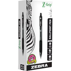 Zebra Pen Z-Grip Retractable Ballpoint Pens - 0.7 mm Pen Point Size - Retractable - Black - 1 Dozen