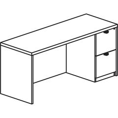 Lorell Prominence 2.0 Right-Pedestal Credenza - 72" x 24"29" , 1" Top, 0.1" Edge - 2 x File Drawer(s) - Single Pedestal on Right Side - Band Edge - Material: Particleboard - Finish: Thermofused Melami