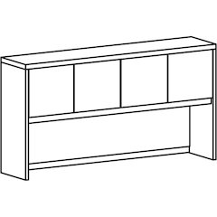 Lorell Prominence 2.0 Hutch - 72" x 16"39" - 4 Door(s) - Material: Particleboard - Finish: Gray Elm, Thermofused Melamine (TFM), Laminate