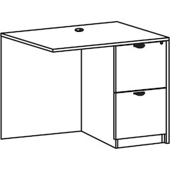 Lorell Prominence 2.0 Right Return - Rectangle - 29" Height x 42" Width x 24" Depth, 1" Thickness Top - Total Drawer(s): 2 - Band Edge - Material: Particleboard - Finish: Gray Elm, Thermofused Melamin