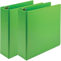 Samsill Earth's Choice Plant-based View Binders - 3" Binder Capacity - Letter - 8 1/2" x 11" Sheet Size - 3 Ring - Fastener: Round Ring - Pocket: 2 - Chipboard, Polypropylene, Plastic - Lime Green - 1
