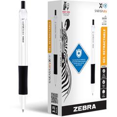 Zebra Pen SARASA dry X1+ Gel Pen - Refillable - Retractable - Black Ink - Plastic Barrel - 1 Dozen