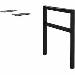 Lorell Adjustable Table Leg Bases & Returns - Assembly Required - Black - 1 / Each