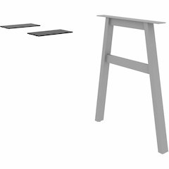 Lorell Adjustable Table Leg Bases & Returns - Assembly Required - Silver - 1 / Each