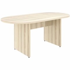 Lorell Essentials Oval Conference Table - Oval - 29.5" Height x 72" Width x 36" Depth, 1.3" Thickness Table Top - Material: Laminate - Finish: Laminate, Modern Elm - Mahogany Laminate Table Top - Adju