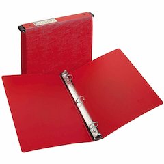 Avery&reg; Hanging Storage Flexible Binder - 1" Binder Capacity - Letter - 8 1/2" x 11" Sheet Size - 175 Sheet Capacity - 3 Ring - Fastener: Round Ring - Vinyl - Red - Gap-free Ring, Label Holder, Non