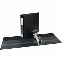 Avery&reg; Heavy Duty Binder 3" , One Touch™ Locking D Rings, Black - 3" Binder Capacity - Letter - 8 1/2" x 11" Sheet Size - 670 Sheet Capacity - 3 x 3" Ring - Fastener: Ring - Pocket: 4, Inter