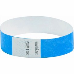 SICURIX Standard Dupont Tyvek Security Wristband - Standard - 0.7" Height x 10" Width - Blue - Tyvek - 100 / Pack