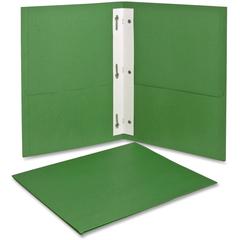 Oxford Letter Recycled Pocket Folder - 8 1/2" x 11" - 85 Sheet Capacity - 3 Fastener(s) - 1/2" Fastener Capacity for Folder - 2 Inside Front & Back Pocket(s) - Leatherette - Light Green - 10% Recycled