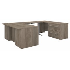 Office 500 72W Height Adjustable U Shaped Executive Desk with Drawers