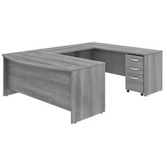 Studio C 72W x 36D U Shaped Desk with Mobile File Cabinet