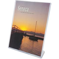 Deflecto Superior Image Slanted Sign Holders - 1 Each - 11" Width x 8.5" Height - Top Loading - Plastic - Clear