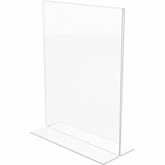 Deflecto Classic Image Double-Sided Sign Holder - 8.5" Width x 11" Height - Rectangular Shape - Self-standing, Bottom Loading - Indoor, Outdoor - Plastic - Clear - 1 Each