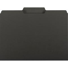 Smead 1/3 Tab Cut Letter Recycled Hanging Folder - 8 1/2" x 11" - 3/4" Expansion - Top Tab Location - Assorted Position Tab Position - Vinyl - Black - 10% Recycled - 100 / Box